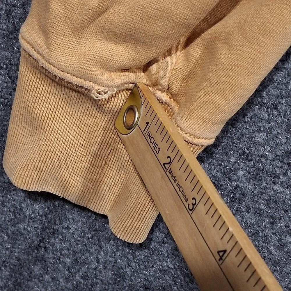 Y2K J. Crew‎ Garment-dyed french terry crewneck sweatshirt Camel  Mens MT - Picture 13 of 14